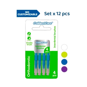 Double Interdental Toothbrush - Set x 12 - 9039