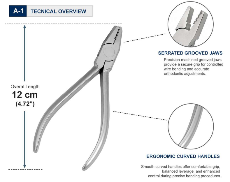 Grooved Bending Pliers 12 cm TECNICAL OVERVIEW