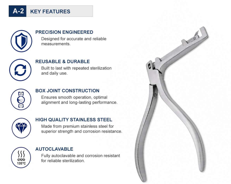 Designed for safe removal of both metal and ceramic brackets Precision-engineered debonding tips apply controlled force to the bracket base Helps minimize enamel stress during removal Ergonomic handle for improved comfort and tactile control Slim working profile for excellent visibility during debonding Suitable for anterior and posterior teeth Medical-grade stainless steel construction Corrosion-resistant and dimensionally stable Fully autoclavable and reusable Backed by a one-year warranty Made by OrthodentalUSA Corp. and shipped from the USA