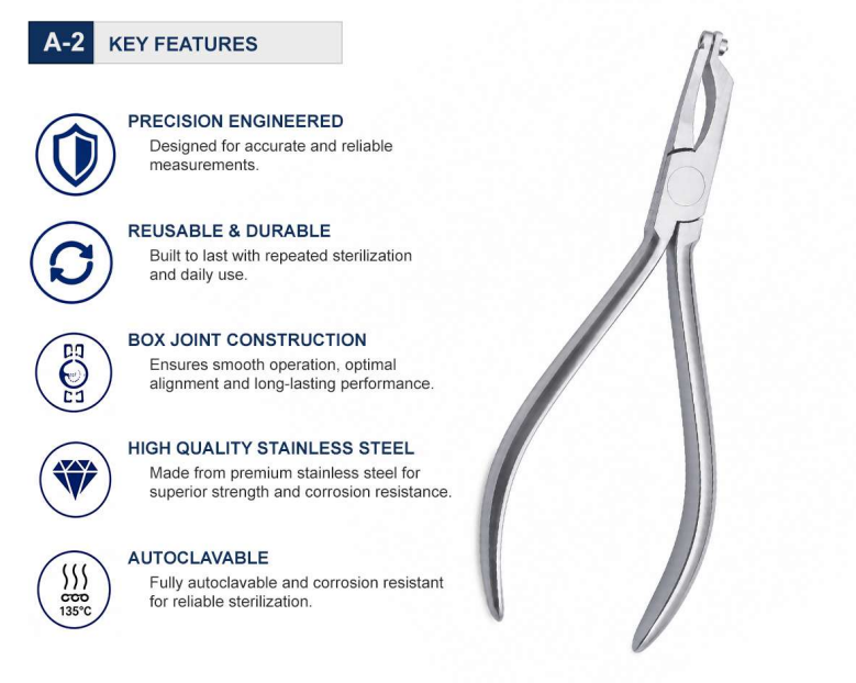 Creates precise circular indentations in thermoplastic appliances Produces pressure points for controlled tooth movement Forms platforms for elastic hook placement Ideal for chairside aligner refinement procedures Adjustable depth control for consistent, repeatable results Precision-machined forming tip with smooth, polished surfaces Preserves aligner integrity and reduces surface marking Suitable for most thermoplastic aligners and retainers Medical-grade stainless steel construction Corrosion-resistant and dimensionally stable Fully autoclavable and reusable Backed by a one-year warranty Made by OrthodentalUSA Corp. and shipped from the USA