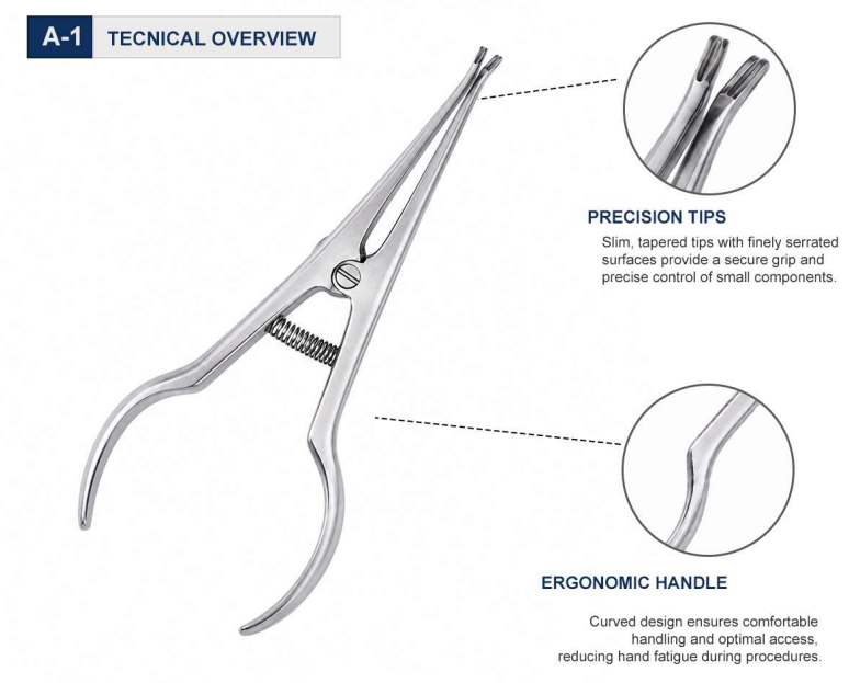 Coon style ligature tying pliers with angulated grooved beaks and spring-loaded handle