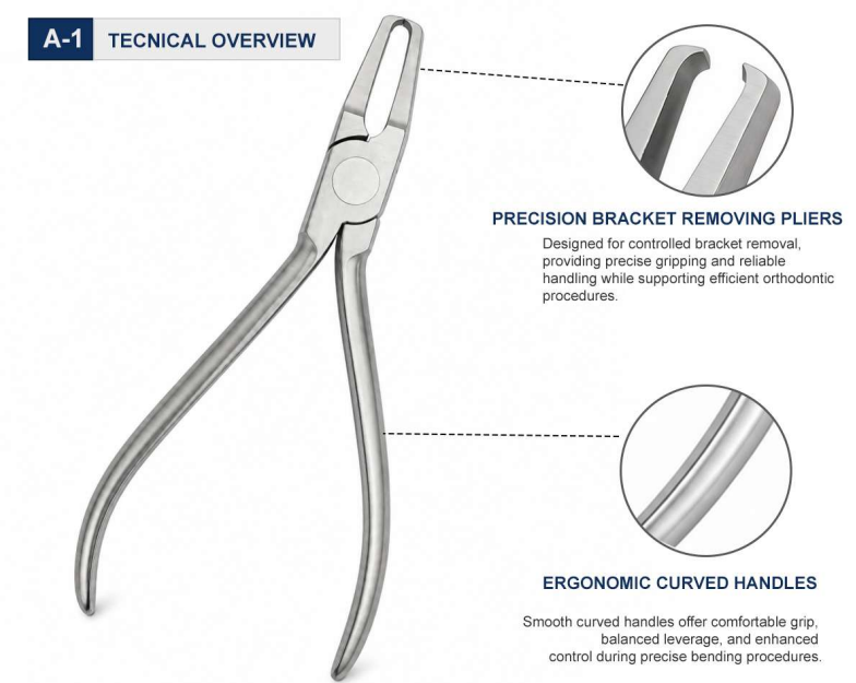 Removing a bonded bracket is a moment where too much force — or the wrong angle — can cost you chair time and patient comfort. The Direct Bond Bracket Removing Pliers – Straight are built with a straight working-end configuration that gives you direct, in-line access to the bonding interface, so you can see exactly what you're doing from the first point of contact to the final release.