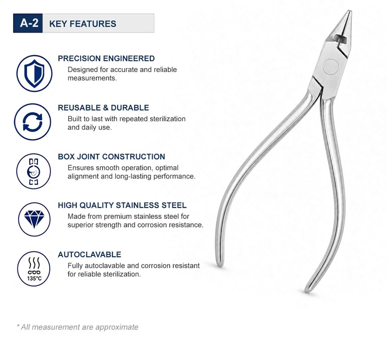 Slim Sloped Bird Beak Pliers with Cutter Key Features