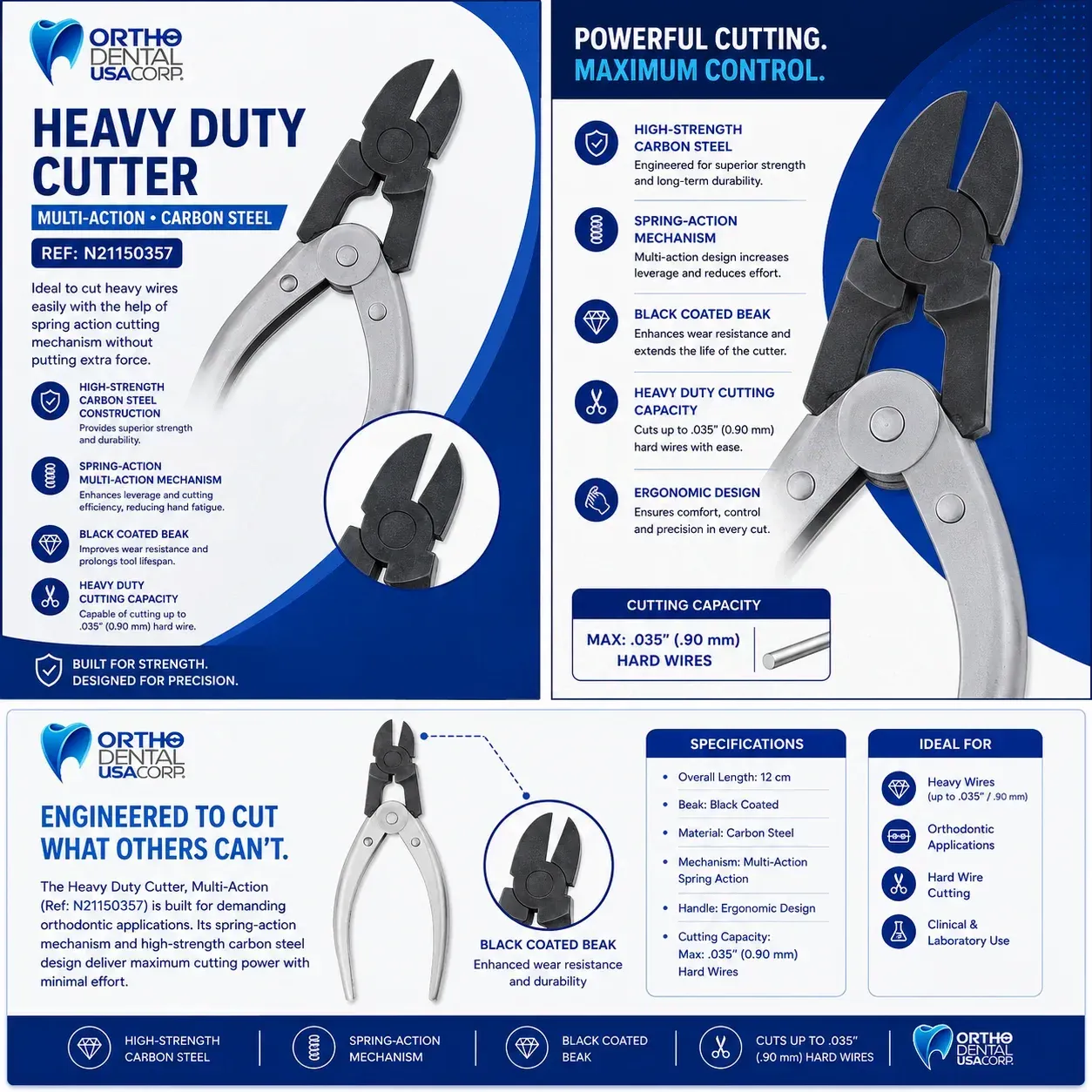 Heavy Duty Cutter, Multi-Action, Carbon Steel