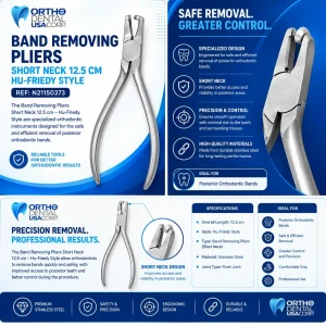Some posterior bands just don’t leave you much room to work with. The Band Removing Pliers Short Neck 12.5 cm – Hu-Friedy Style were built for exactly that