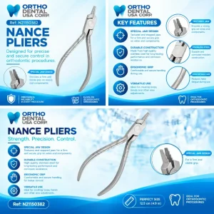 Nance pliers, 12.5 cm, four-step orthodontic wire forming instrument