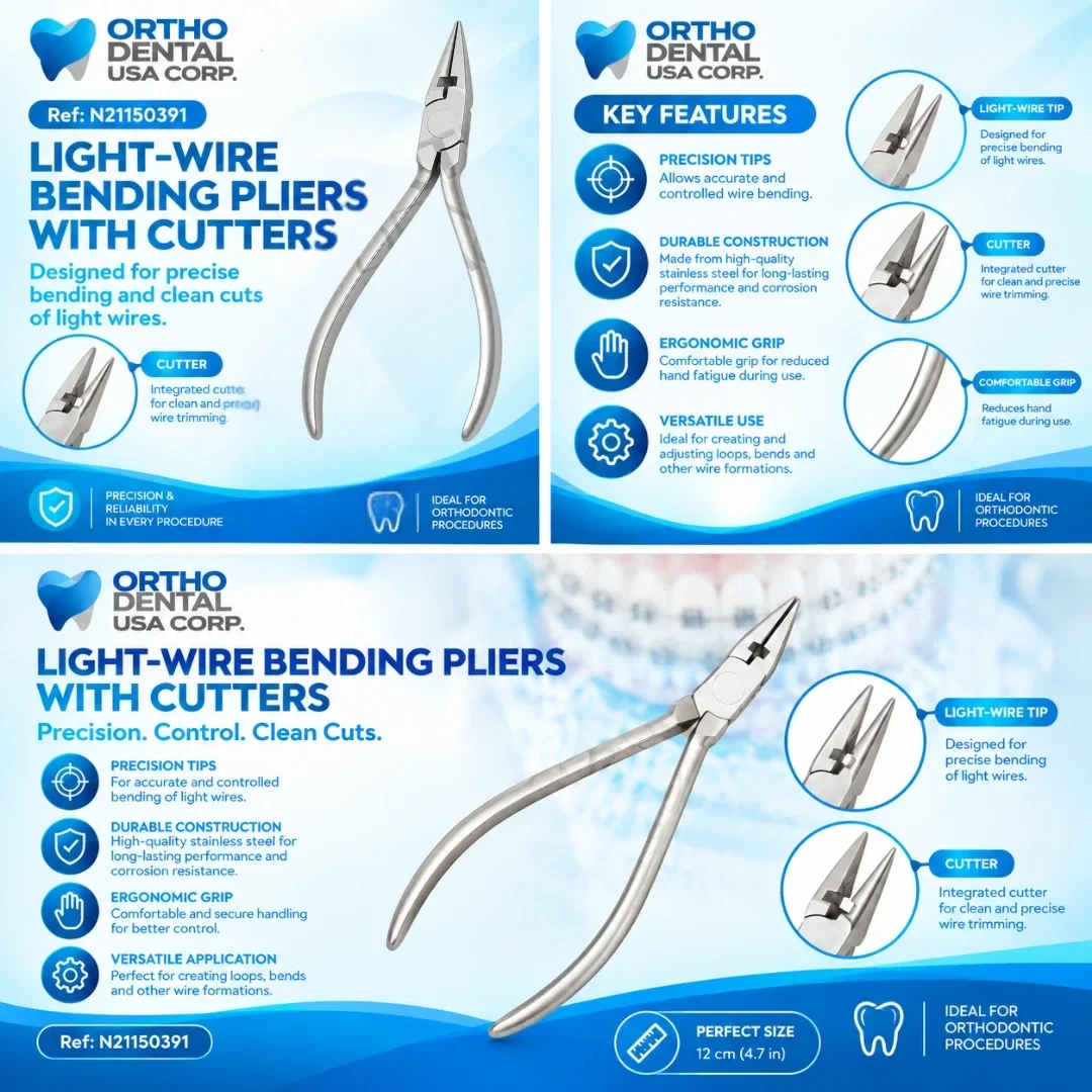 Light Wire Bending Pliers with Cutters 12 cm