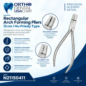Rectangular arch forming pliers, 12 cm, Hu-Friedy type, orthodontic wire forming instrument