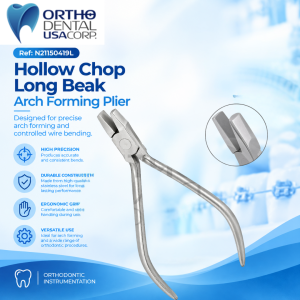 Hollow Chop Long Beak Arch Forming Plier Long Tip Premium Orthodontics