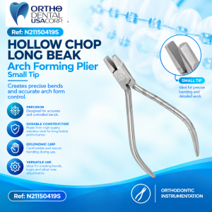 Hollow Chop Long Beak Arch Forming Plier Small Tip Premium Orthodontics