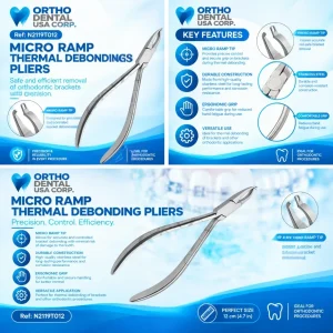 Micro ramp thermal debonding pliers for orthodontic bracket removal