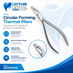 A minor refinement shouldn’t mean waiting weeks for a new aligner. The Circular Forming Thermal Pliers let you create precise circular indentations, pressure points, and elastic hook platforms directly on the existing thermoplastic appliance — turning a refinement case into a same-visit adjustment instead of a fabrication delay.
