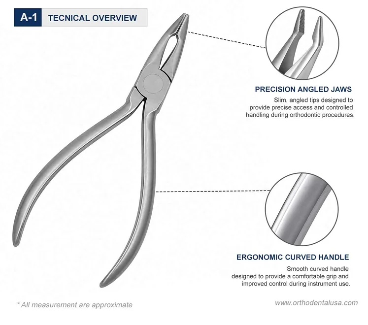 The Slim Weingart Pliers 12.5 cm – Hu-Friedy Style are precision orthodontic utility pliers designed for controlled placement, removal, and manipulation of orthodontic archwires and auxiliary components.
