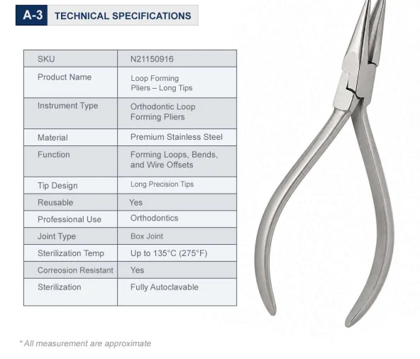 Technical Specifications Loop Forming Long Tips
