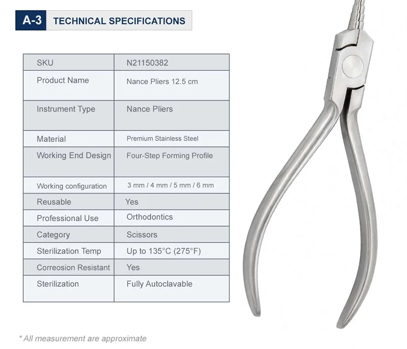 Nance Pliers 12.5cm Technical Specifications