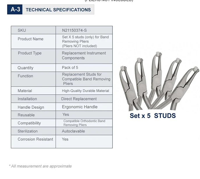 Band Removing Pliers Technical specifications