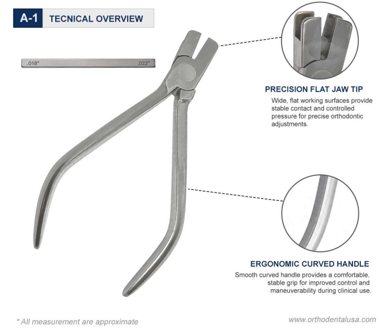 Tecnical Overview Individual torque pliers with double-slot key for .018 and .022 bracket systems Individual Torque Pliers With Key .018”/.022”