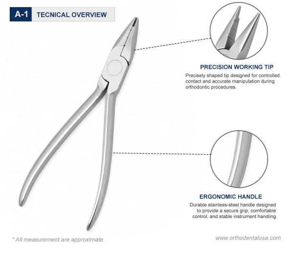 Jaraback Pliers Key Features Jarabak pliers with tapered serrated beaks for archwire bending