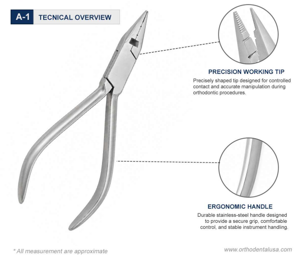 Jarabak Pliers with Cutter Tecnical Overview Jarabak pliers with integrated cutter for archwire bending and trimming
