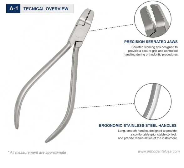 Tecnical overview Lingual Arch Forming Pliers 12 cm