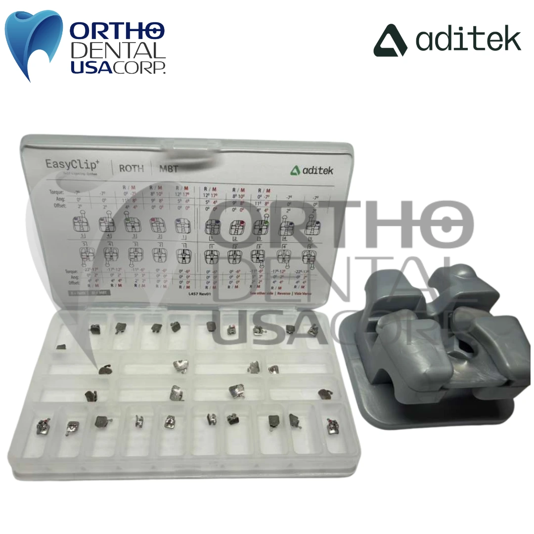 Box CB1 EasyClip+ Interactive 022 MBT w/2 Kits 7×7 Hk 3,4,5 Arch wire 14/18/16×22/17×25 W/8 Upper, Lower 2 packs Aditek - Image 3