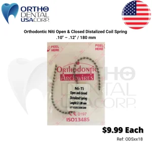 Orthodontic Niti Open & Closed Distalized Coil Spring .10" - .12" / 180 mm
