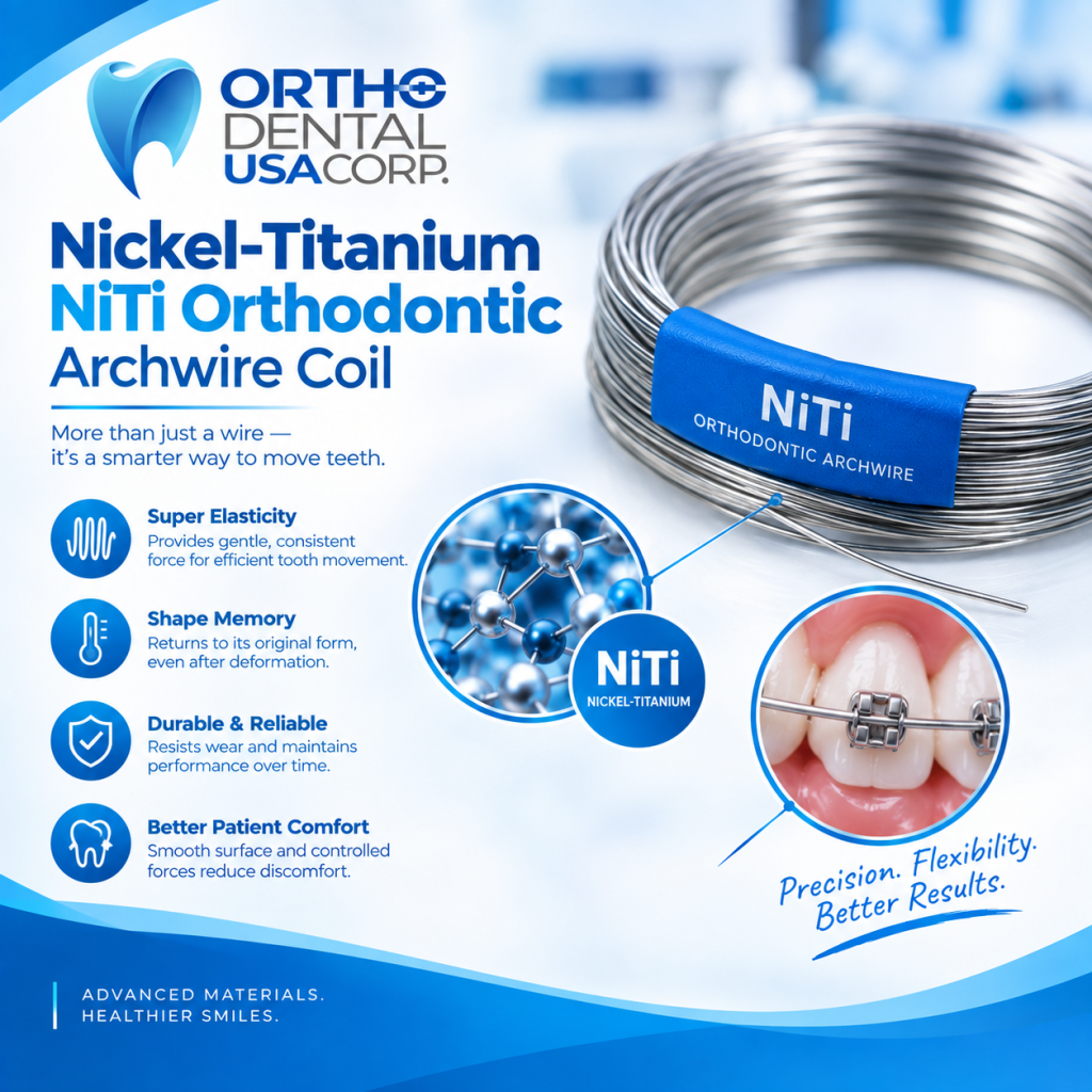 nickel-titanium NiTi orthodontic archwire coil
