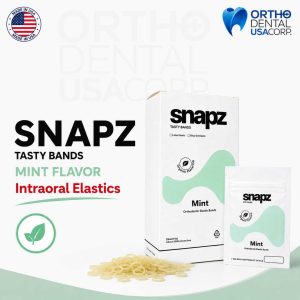 SNAPZ Tasty Bands Mint Flavor Orthodontic Elastic Bands - Pop Box 5000 pieces - Made in USA - Intraoral Latex Elastics for Orthodontics