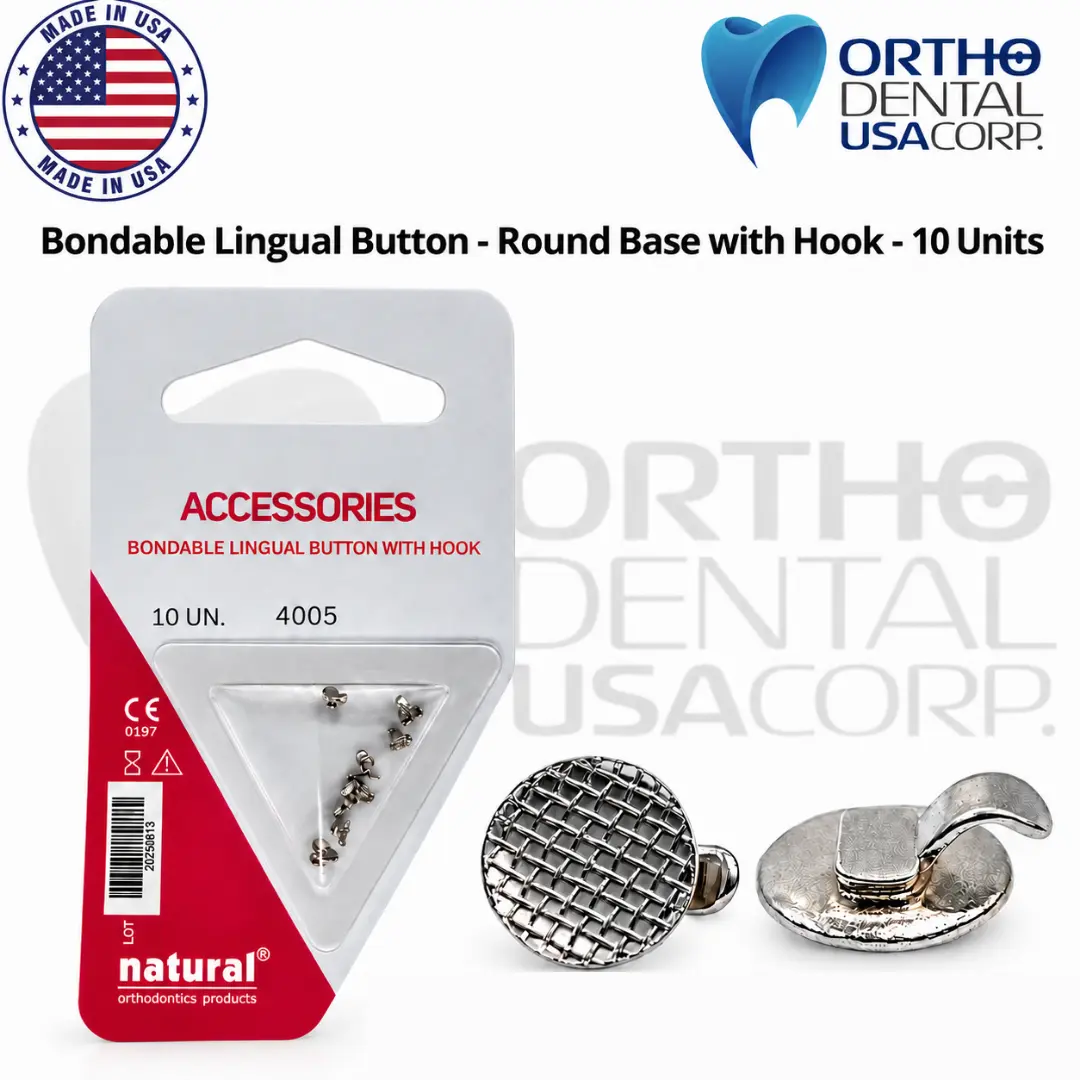 Bondable Lingual Button with Hook – Pack of 10 | Orthodontic Accessories